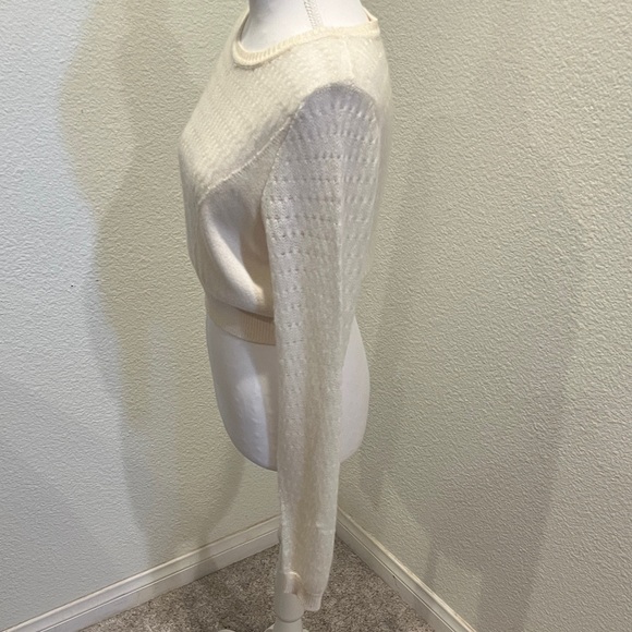 Cream Textured Knit Sweater - Picture 3 of 5